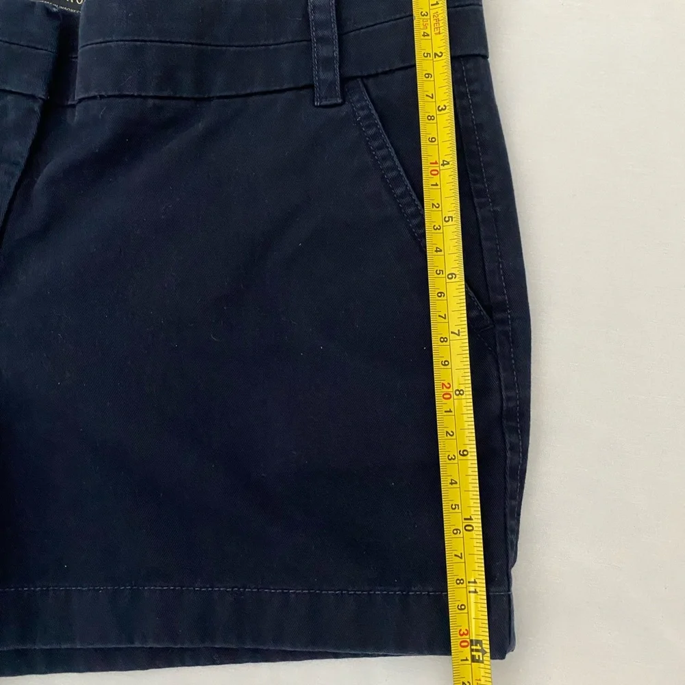 J CREW Chino Shorts Navy Blue‎ Sz 8 Preppy Classic Nautical